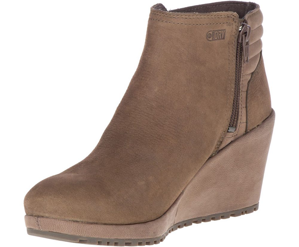Merrell Boots Brown - Tremblant Wedge Bluff Waterproof - Womens 89VGZMCSI